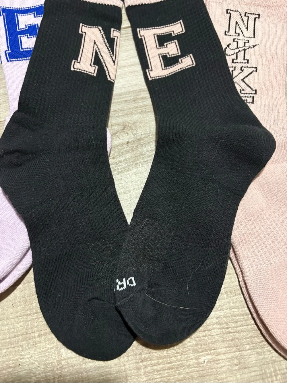 NWOT Nike 3-Pack Crew Socks - Light Pink, Black, Lavender